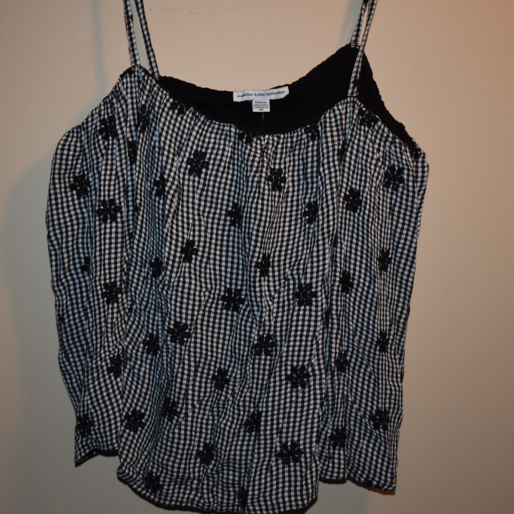 Floral black summer top